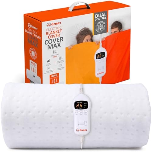 Image of WARMER Electric Blanket - King Size, Maximum Coverage, Left & Right Dual Heating Zones, 9 Heat Setting, 2 and 10 Hour Timer - King Size (150cm x 160cm)