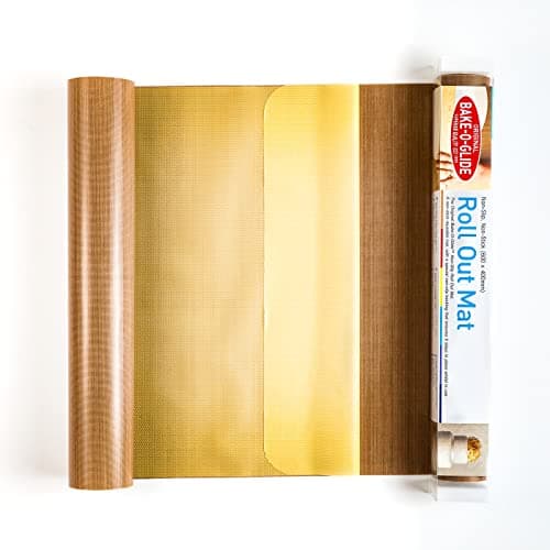 Image of Bake-O-Glide 600 x 400mm Anti-Slip Roll Out Mat, Woven Glass Fabric Coated in Silicone, Brown, 600mm x 400mm