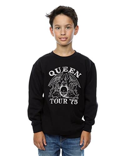 Image of Absolute Cult Queen Boys Tour 75 Crest Sweatshirt Black 7-8 Years