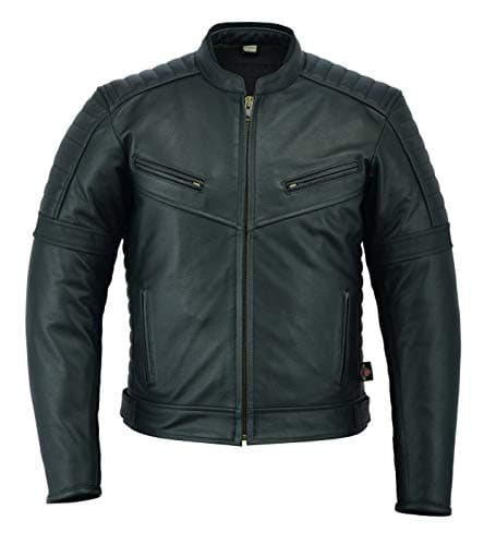 Image of Texpeed Mens Leather Motorcycle Jacket - Touring Motorbike Jacket With Genuine Biker CE Armour (EN 1621-1) Protection L