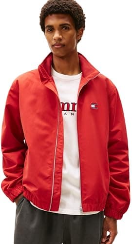 Image of Tommy Jeans Men's TJM Essential Jacket Ext Dm0Dm22720, RED (Terracotta Red), L