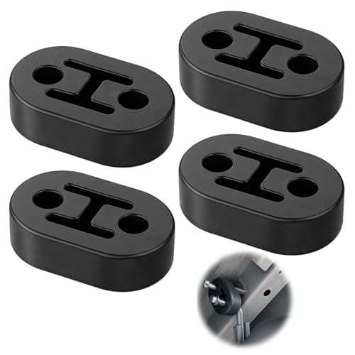 Image of 4 PCS Exhaust Rubber Mount 73mm 2 Holes 12mm Exhaust Hanger Universal Muffler Hangers Heavy Duty Exhausts Hangerty Car Insulator Shock Absorbent Replacement for Truck Van Protecting Car Exhaust System