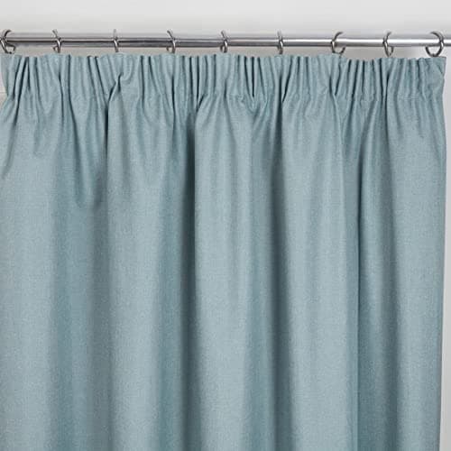Image of Sundour Eclipse Blackout Pencil Pleat Curtains Duck Egg Blue 46x54 Fully Lined Curtain Pair