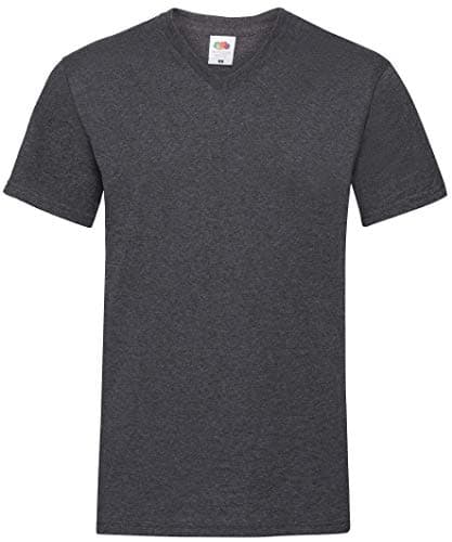 Image of Fruit of the Loom Mens Valueweight V-Neck, Short Sleeve T-Shirt (S) (Dark Heather)
