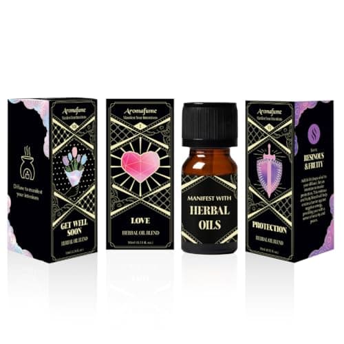 Image of Get Well Soon, Love, Protection Herbal Oil Diffuser Blends by Aromafume | 3 x 10ml/0.33 fl oz| Aromatherapy Oils for Manifestation & Mindfulness | Ideal for Emotional Comfort, Restorative Energy, etc