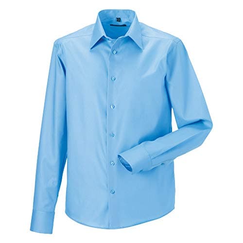Image of MAKZ Russell Athletic Collection Long Sleeve Tailored Ultimate Non-Iron Shirt Mens Bright Sky 18.5inch