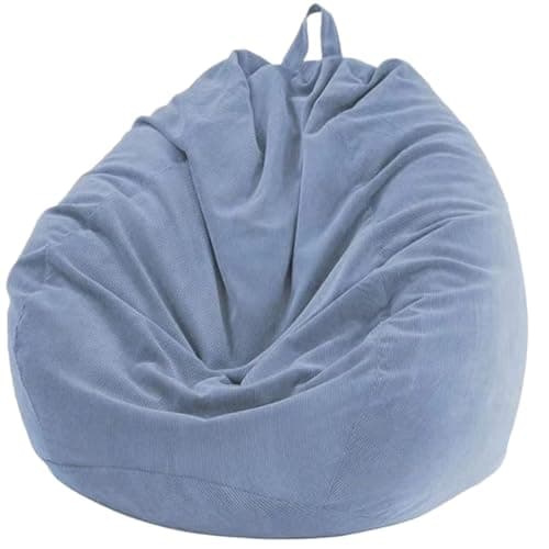 Image of Highdi Bean Bag (No Filler),70x80cm Corduroy Kids Bean Bag, Dark Blue Gaming BeanBag,Washable Soft Comfortable Indoor Outdoor for Garden Living Room Furniture