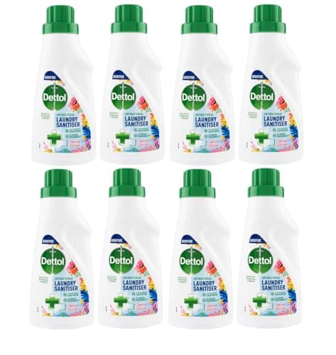 Image of Dettol Laundry Sanitiser, Spring Blossom, 8 X 750ML Multipack (6L Total), Antibacterial Disinfectant, Kills 99.99% Of Germs, Cleanser For Hygienic Freshness