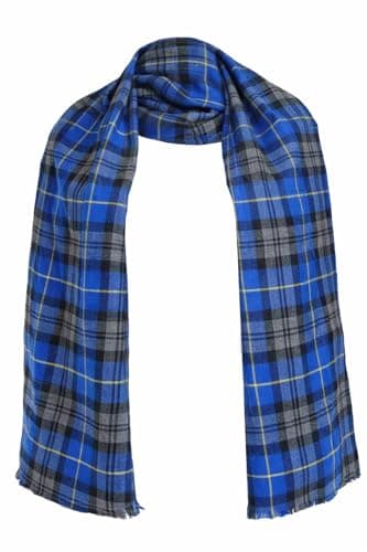 Image of Adults 58" Length Traditional Blue Hunting Tartan Scarf Burns Night Hogmamany Fancy Dress Costume Accessory