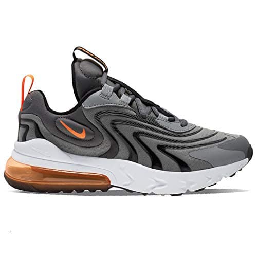 Image of Nike AIR MAX 270 REACT ENG (GS), Boy's Basketball Shoe, Iron Grey Total Orange Particle Grey Black, 5 UK (38 EU)