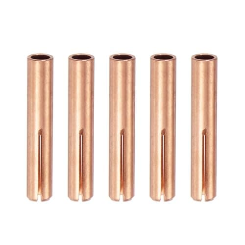 Image of sourcing map 5pcs 13N24 TIG Welding Collet 1/8" (3.2mm) Copper Tungsten Electrode Collet Tips for WP9 20 25 TIG Welding Torch Series