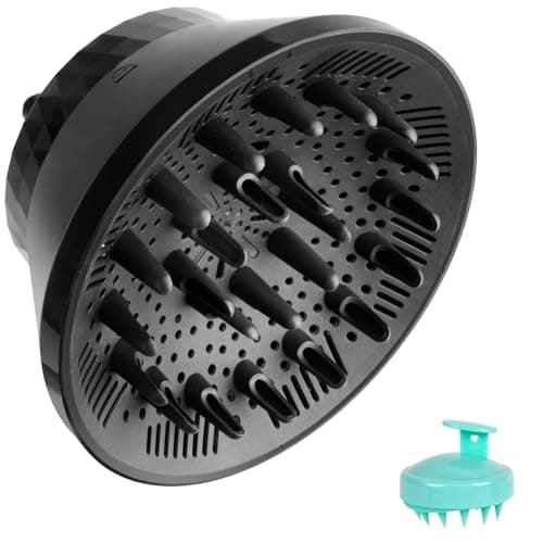Image of Flintronic Universal Hair Diffuser, Hair Dryer Diffuser Attachment, Collapsible Dryer Diffuser for Curly Wave and Natural Hair, Suitable for 1.7 to 2.9 inches Hair Dryer