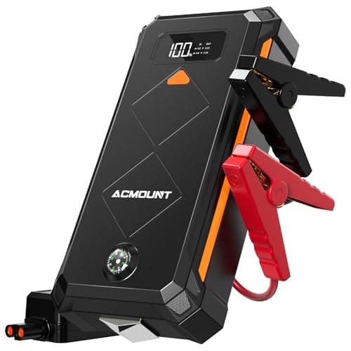 Image of Acmount 7000A Jump Starter Power Pack, Portable Car Battery Booster Jump Starter for up to 12L Gas / 10L Diesel & Hybrid Engines, 12V Car Starter Power Bank with Jump leads, Safety Hammer, LED Light