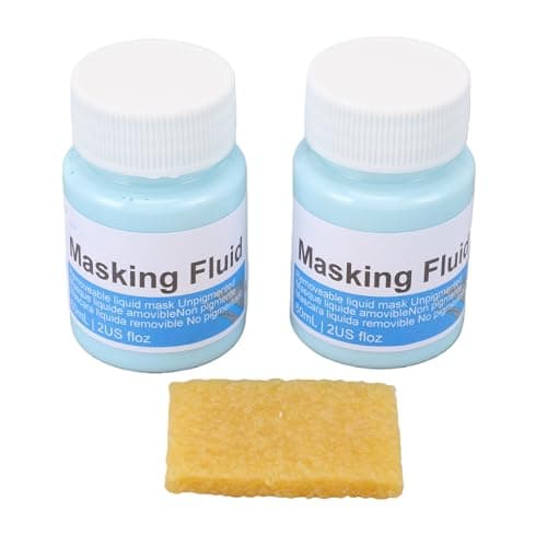 Image of ZJchao 2 Pcs 60ml Blue Watercolor Masking Fluid Artist Masking Liquid Watercolour Resist Medium Fast Drying Easy Peel with Eraser for Watercolor Paintings Calligraphy Mixed Media