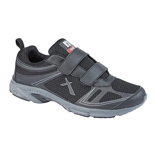 Image of Dek Mens Orkney Super Lightweight Memory Foam Touch Fastening Trainers Black 9 UK