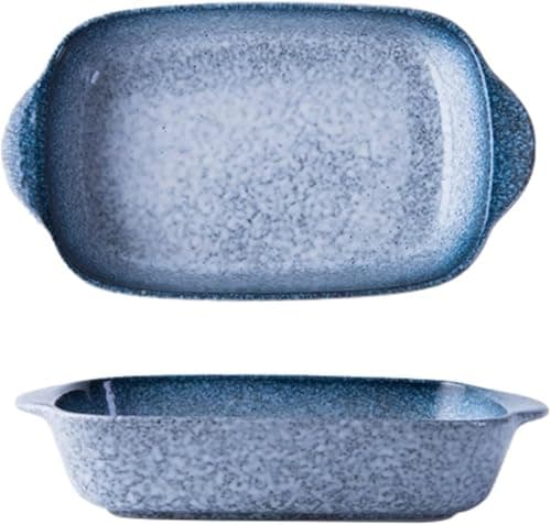 Image of 2pcs Ceramics Baking Oven Dishes,9.5'' Lasagne Dish,24cm Rectangular Oven Dish with Handles,Lasagna Casserole Pan, Small Oven Dish Roasting Tray Safe & Microwave Safe