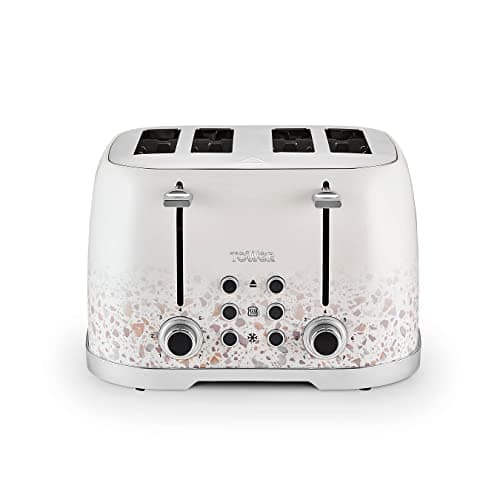 Image of Tower T20069TAN Terrazzo 4-Slice Toaster, 1600W, White