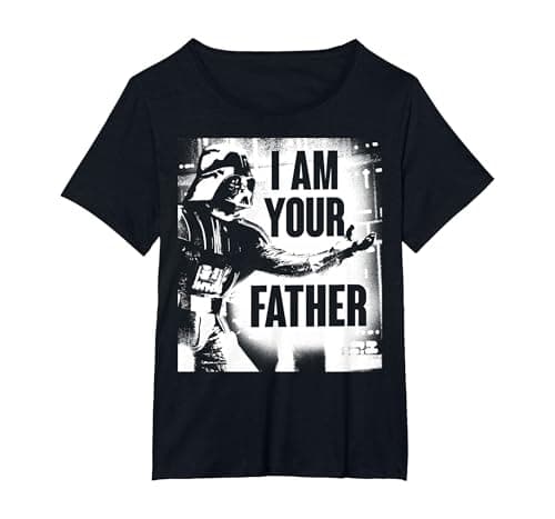 Image of Star Wars Darth Vader I Am Your Father Movie Photo T-Shirt, Women's Plus, Black, 2X