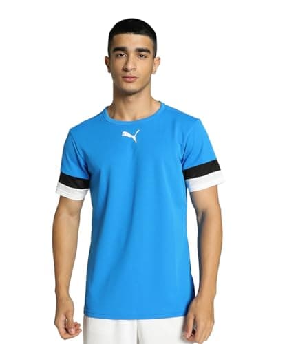Image of PUMA Men's Teamrise Jersey Shirt, Electric Blue Lemonade-puma Black-puma White, S UK