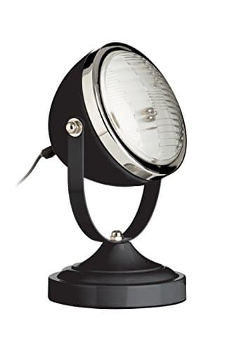 Image of Premier Housewares E14 Small Edison Screw 25 W, Chrome Spotlight Table Lamp - Black