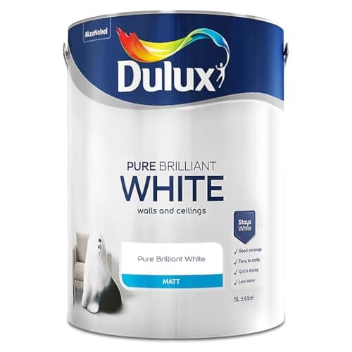 Image of Pure Brilliant White Walls & Ceilings Matt Emulsion Paint 5L – Smooth Creamy Finish, Quick Dry, Low VOC, Easy Application for Interior Walls & Ceilings