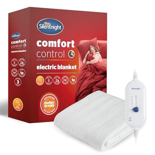 Image of Silentnight Electric Blanket King Bed - Heated Underblanket with 3 Heat Settings - Fast Heat Up - Overheat Protection and Easy Fit Straps - Machine Washable Comfort Control - King Size - 137x165 cm
