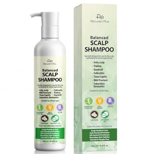 Image of Psoriasis & Folliculitis Scalp Treatment Shampoo: Seborrheic Dermatitis Formula, Anti-Dandruff, Itchy and Dry Scalp Care with Salicylic Acid, Piroctone Olamine, Biotin, Rosemary, Coconut Oil