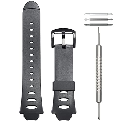 Image of WRISTARMOR Rubber Replacement Strap Compatible with Suunto Observer SR X6HRM Men's Outdoor Sports Smart Wrist Rubber Watch Band (Black buckle)