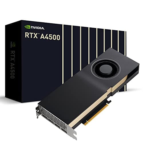 Image of PNY NVIDIA RTX A4500 Professional Graphic Card 20GB GDDR6 PCI Express 4.0 x16, Dual Slot, 4x DisplayPort, 8K Support, Ultra-quiet active fan