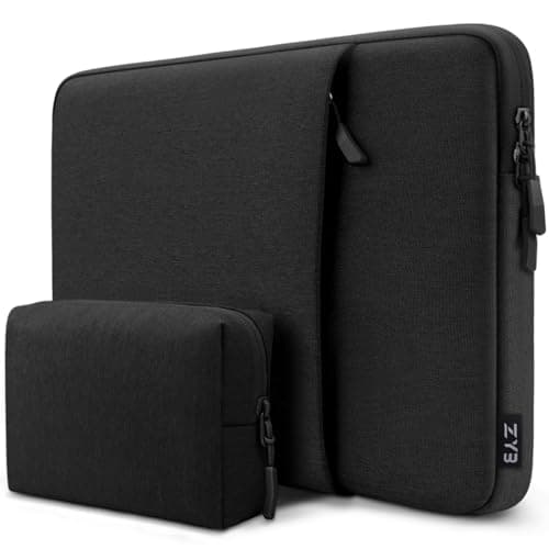 Image of ZYB Waterproof Shockproof Laptop Sleeve 15.6 Inch Protective Case with Accessory Bag,Laptop Case 15.6 Inch for 15'' Notebook Lenovo ThinkPad IdeaPad HP Dell Acer ASUS Chromebook Mac Pro 16 15,Black
