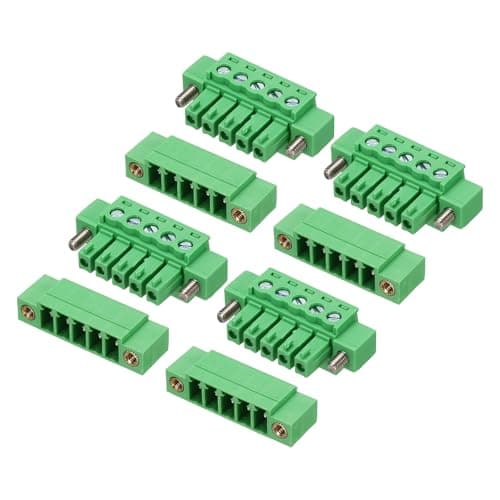 Image of sourcing map 4 Pcs Screw Terminal Block Connector 5Pin 3.81mm Pluggable Electronic Component Electronic 300V 8A with Straight Connector for Socket Panel Circuit Board Mount