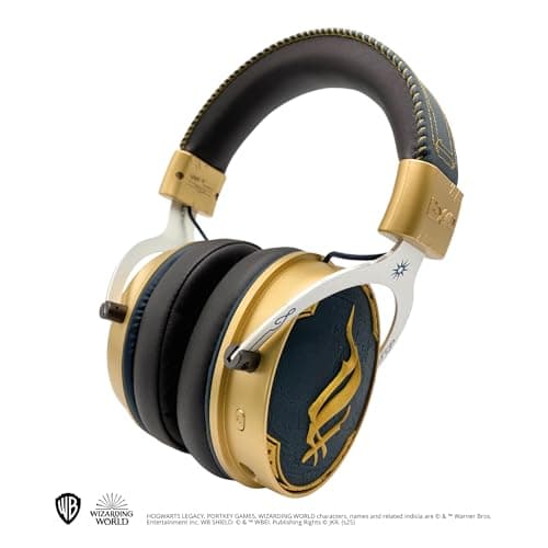 Image of Harry Potter - Hogwarts Legacy, Ancient Magic Edition, Wireless Gaming Headset,50 mm Drivers, Detachable Mic, 28h Battery, Gold/Blue, PS5/PS4/Switch/Switch2/PC/Mobile Compatible
