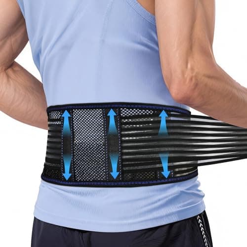 Image of Beugo Back Support Belt, Adjustable Lower Back Support Lumbar Brace with 4 Stays, Breathable Waist Compression for Work, Heavy Lifting, Men and Women, L