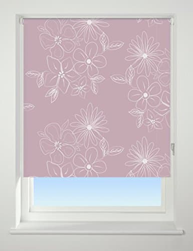 Image of UNIVERSAL Floral Cluster Patterned Thermal Blackout Roller Blind, Pink, W60cm