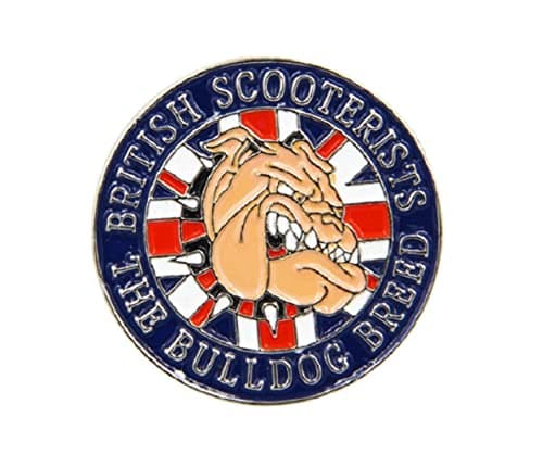 Image of GBJUK Scooter Bulldog Breed Enamel Pin Lapel Badge with Butterfly Clasp Back