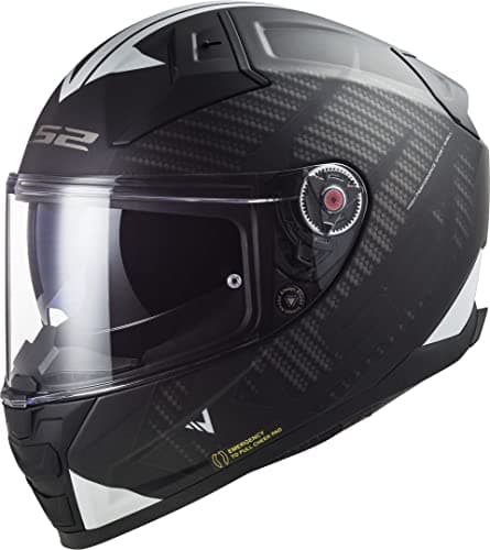 Image of LS2 Full Face Motorcycle Helmet. Vector II Road Touring Motorbike Lid. FF811. ECE22.06 - Splitter Black White - L