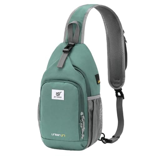 Image of SKYSPER Sling Bag RFID Crossbody Sling Backpack Cross Body Shoulder Bag Travel Hiking Daypack for Women Men(Green,Medium)