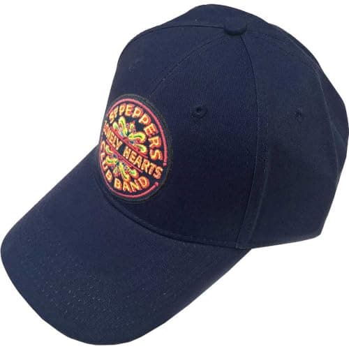 Image of The Beatles Baseball Cap Sgt Pepper Drum Band Logo Official Navy Blue One Size