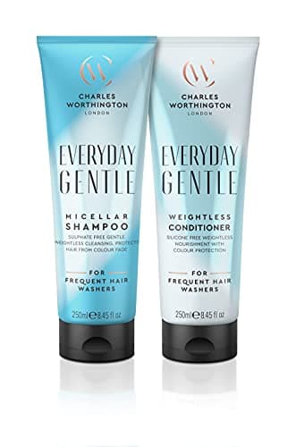 Image of Charles Worthington Everyday Gentle Micellar Duo, Weightless Shampoo and Conditioner Daily Haircare Routine, 2 x 250 ml