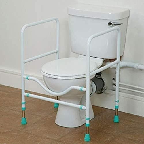 Image of Homecraft Prima Multi-Frame, Bathroom Toilet Seat Aid for Limited Mobility, Independent Self-Toileting Rails with Safety Handles for Elderly, Handicapped, or Disabled