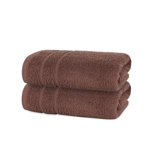 Image of Perefly Bath Towels (50 X 100 CM) - Hotel & Spa Quality Hand Towels - Soft & Absorbent Cotton - Quick Dry Towel (Brown, 2 Pack)