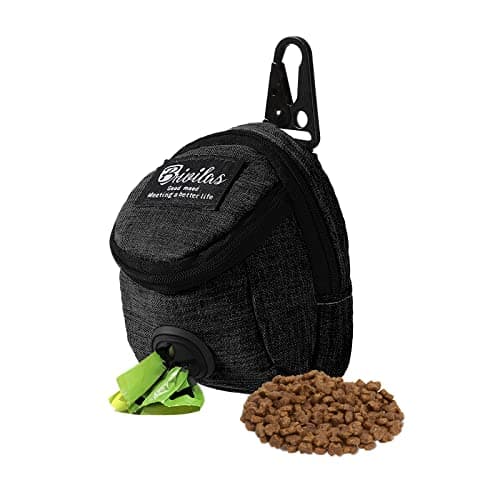 Image of FuninCrea Dog Treat Pouch - Oxford Cloth Bag with Built-in Poop Bag Dispenser for Walking, Travel & Outdoor Training (Black)