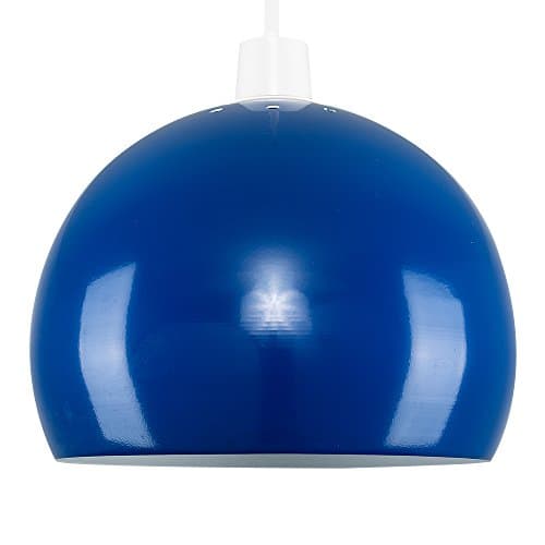 Image of MiniSun | Retro Gloss Blue Arco Style Dome Ceiling Light Shade | Pendant Lights, Home Décor & Improvement Essential | 20cm Shade Width