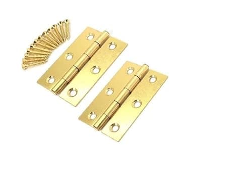 Image of Golden Grace Standard Butt Hinges in Electro Brass Gold Finish, Timber Door Hinge - 3" 75mm