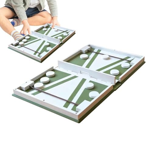 Image of Puck Sling Game, Funny Foldable Fast-Paced Family Sling Hockey Table Game for Kids, Teens, Indoor Outdoor Party, Home, Office, College & Group Play