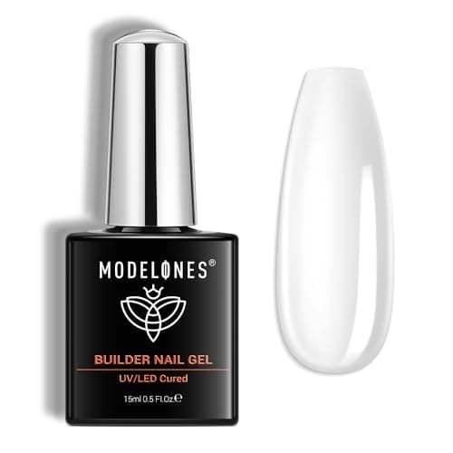 Image of Modelones Gel Nail Polish Builder, 7-in-1 Clear Builder Gel for Strong Nails, Extension Base Rhinestone Tips Glue in a Bottle 15ML