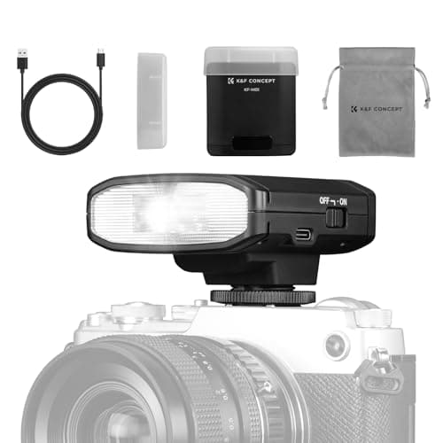 Image of K&F CONCEPT Camera Flash Light, Camera Speedlite GN12/5600K, Built-in 2000mAh Battery for Canon/Fujifilm/Sony/Nikon/Olympus and other DSLR Digital Cameras, Speedlight with Single Contact Hot Shoe