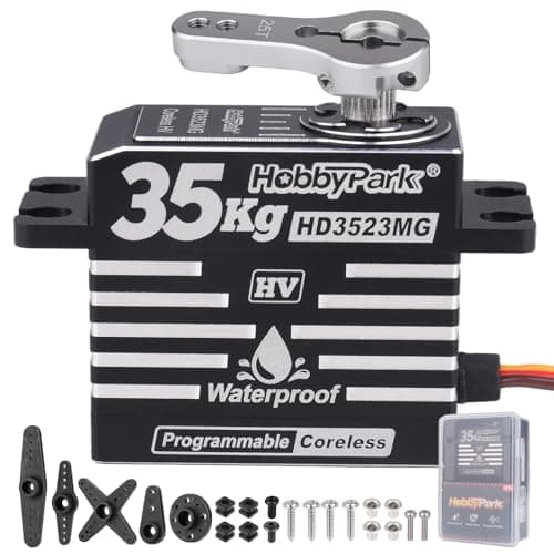 Image of HobbyPark 35kg RC Servo Waterproof High Torque Metal Gear Digital Stainless Steel Gears Aluminum Case for 1/7 1/8 1/10 RC Crawler Car Truck Buggy Programmable Control Angle 180° (Coreless Motor)