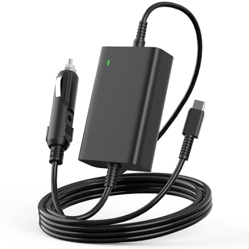Image of 12V/24V 100W Car Laptop Charger USB C Compatible with MacBook Lenovo Thinkpad Dell Latitude HP Chromebook Asus Acer Huawei Xiaomi Air Samsung and All Type-C Devices 100 Watt Type C Power Adapter