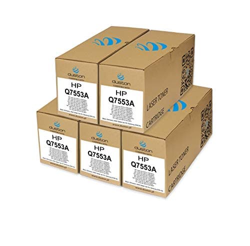 Image of duston 5x Q7553A, 53A Black Toner compatible with HP Laserjet M2727NF MFP P2014 P2015 P2015d P2015dn P2015n P2015x